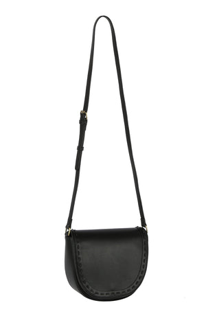 Whipstitching detail flap over crossbody