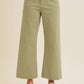 Light Blue Linen Blend Crop Pant