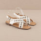 The Kylie White | Studded Cross Band Sandal