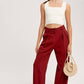 Pleated Wide-Leg Trousers