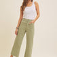 Light Blue Linen Blend Crop Pant