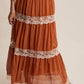 Fall for Me Tiered Lace-Trim Maxi Skirt