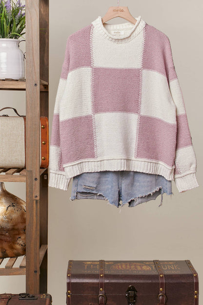 Color Block Loose Fit Sweater