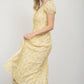 Butter Yellow Floral Midi Dress