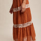 Fall for Me Tiered Lace-Trim Maxi Skirt