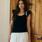 SALE Embroidered Flutter Sleeve Top