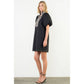 Puff Sleeve Embroidered Textured Dress