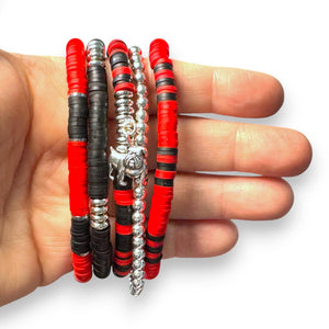 Red and Black Game Day Bracelets