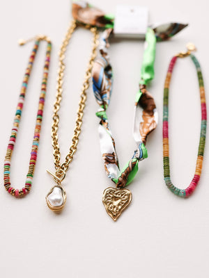 Jayla Multi Colored Beaded Stone Necklace