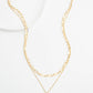 Holly Layered Mother-of-Pearl Necklaces- 14K Gold Plated Teardrop Layering Necklace