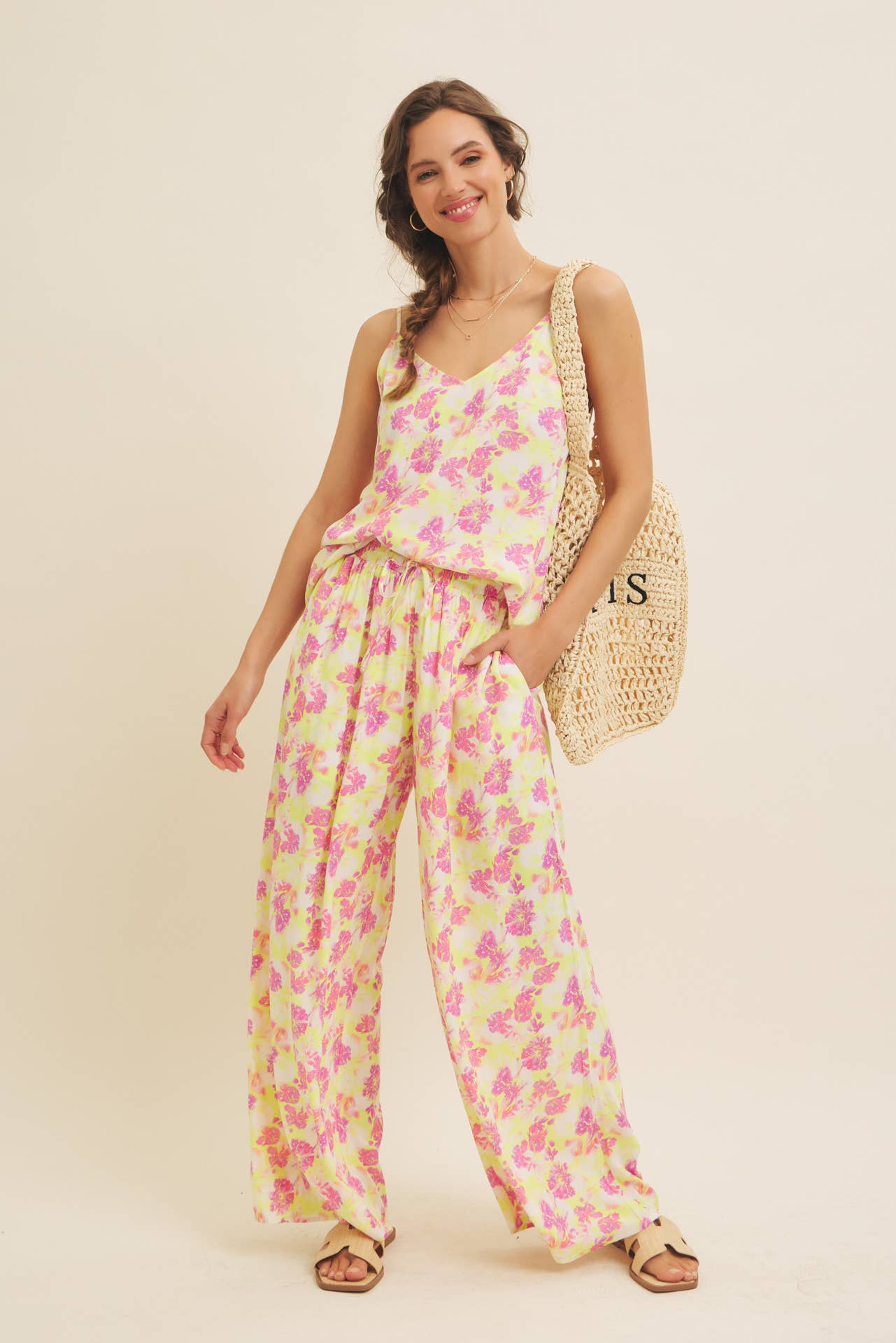 SALE Pink Lemonade Floral Tank