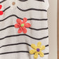 Stripe Knit Top with Daisy Patch