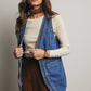 Braided Trim Denim Vest