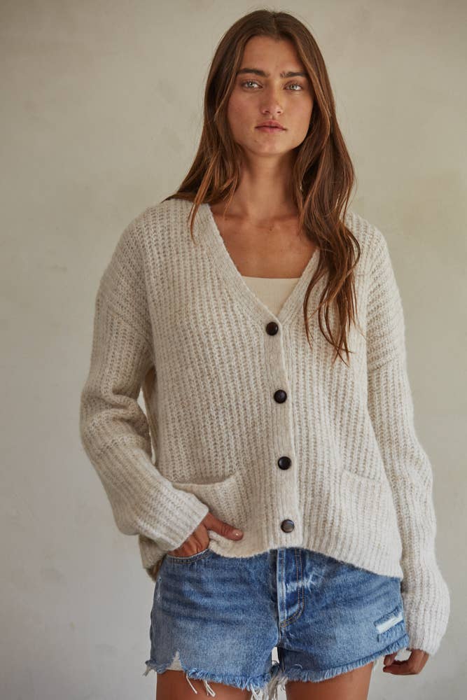 SALE Knit Acrylic Wool Mohair Spandex Sweater Cardigan