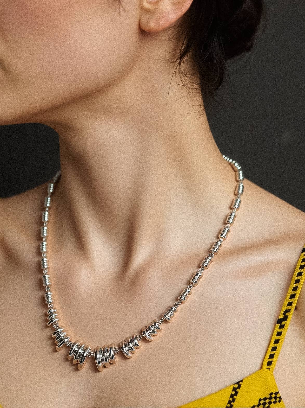 Avignon Statement Chain Necklace Silver