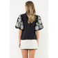 The Vicki Embroidered Puff Sleeve Top