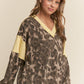 Leopard Print Patchwork Sweater Top