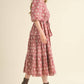 Sweetheart Lace Trim Midi Dress