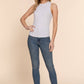 Sleeveless Crew Neck Rib Knit Top