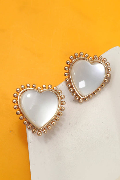 Cat eye Heart Stud Earrings