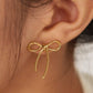 Gold Wire Bow Earrings