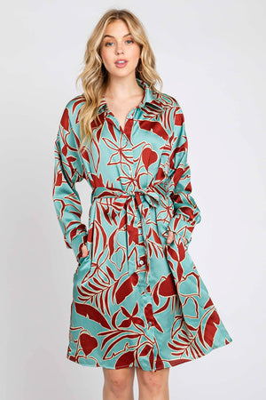 Fun In The Sun Satin Shirt Dress