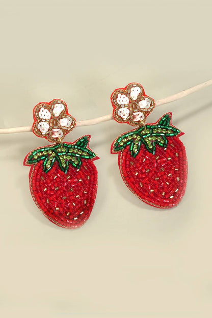 Strawberry Seed Bead Earrings