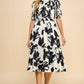 SALE Smocked Bodice Black & White Midi