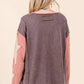 STAR PATCH LONG SLEEVE COLORBLOCK TOP