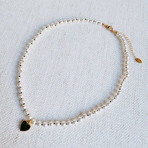 Silky Thread Heart Charm Necklace