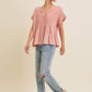 Raw Hem Soft Pink Flowy Top