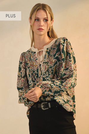 Plus Floral Printed Blouse
