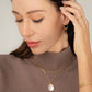 Holly Layered Mother-of-Pearl Necklaces- 14K Gold Plated Teardrop Layering Necklace