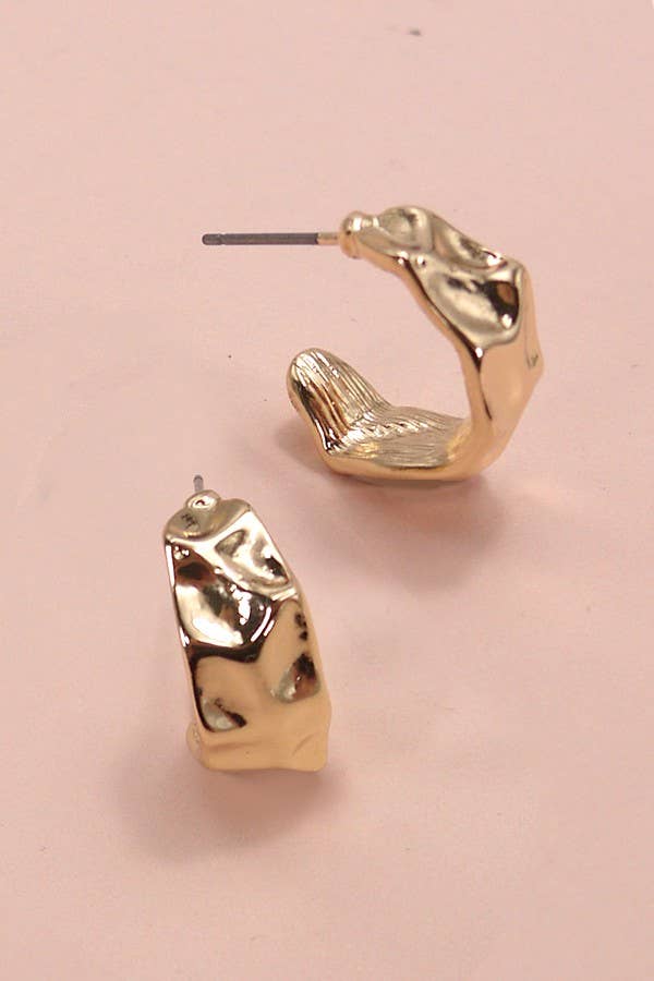 Small Hammered Hoop Earrings