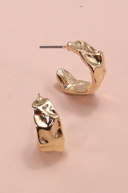 Small Hammered Hoop Earrings
