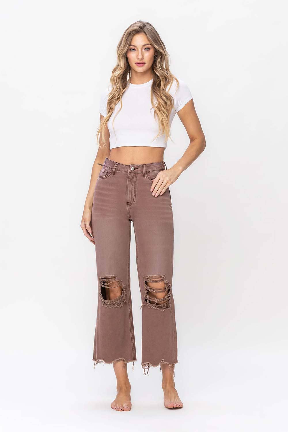 SALE Vintage High Rise Cropped Flare