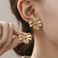 Textured Ribbon Stud Earrings