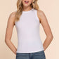 Sleeveless Crew Neck Rib Knit Top