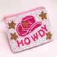 WESTERN  COWGIRL HOWDY SEED BEAD COIN PURSE POUCH | 91CP662