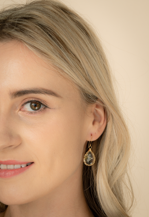 Blossom Earrings- Gold Plated Teardrop Dangle Earrings