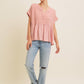 Raw Hem Soft Pink Flowy Top