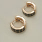 Checkered Huggie Hoop Earrings