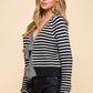 SALE Front Bow Striped Sweater