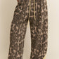 Leopard Print Solid Stripe Wide Leg Bottoms