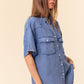 Oversized Denim Button Down Top