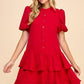 Tiered Skirt Button Down Dress