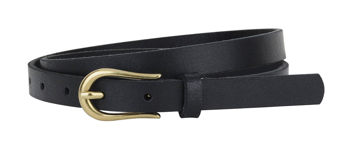 Everyday Skinny Brass Buckle Leather Belt