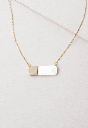 Courage Gold Mother of Pearl Bar Necklace