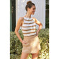 SOFT STRETCHY LIGHTWEIGHT STRIPE SWEATER TANK