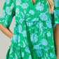 Waterlilly Floral Tomales Split Neck Shift Dress